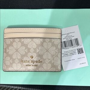 Kate Spade Cream and Gold Card Holder